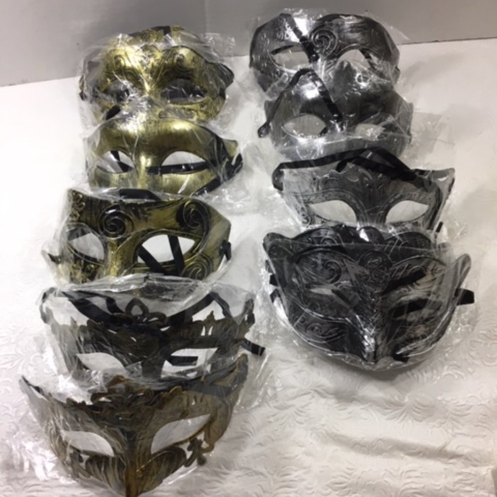 NEW Assorted Designs 11 Victorian Eye Masks Costume Ball Novelty w/Ribbon Ties